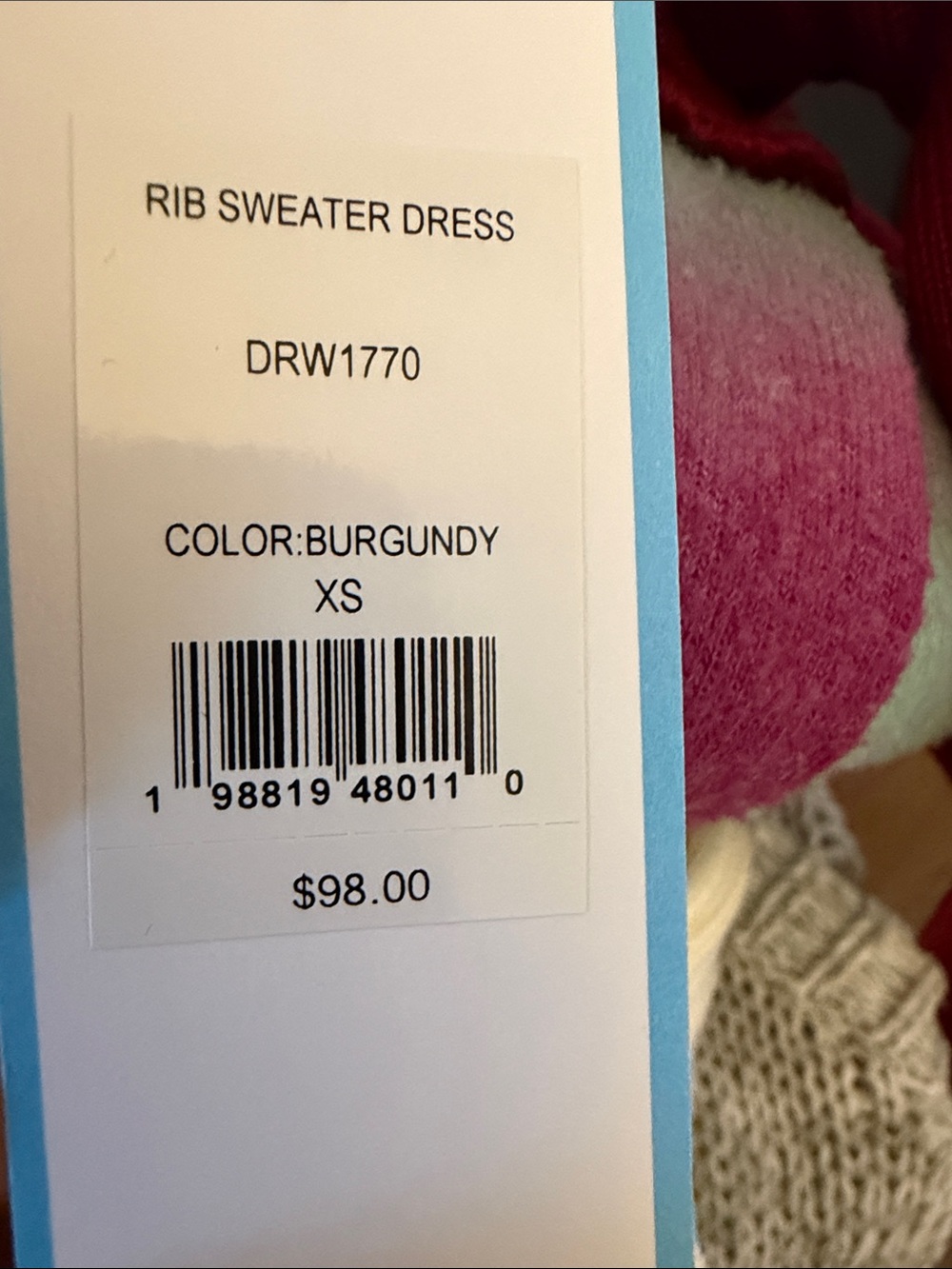 Draper James Burgundy Ribbed Button-Front Knit Dress - Picture 3 of 3